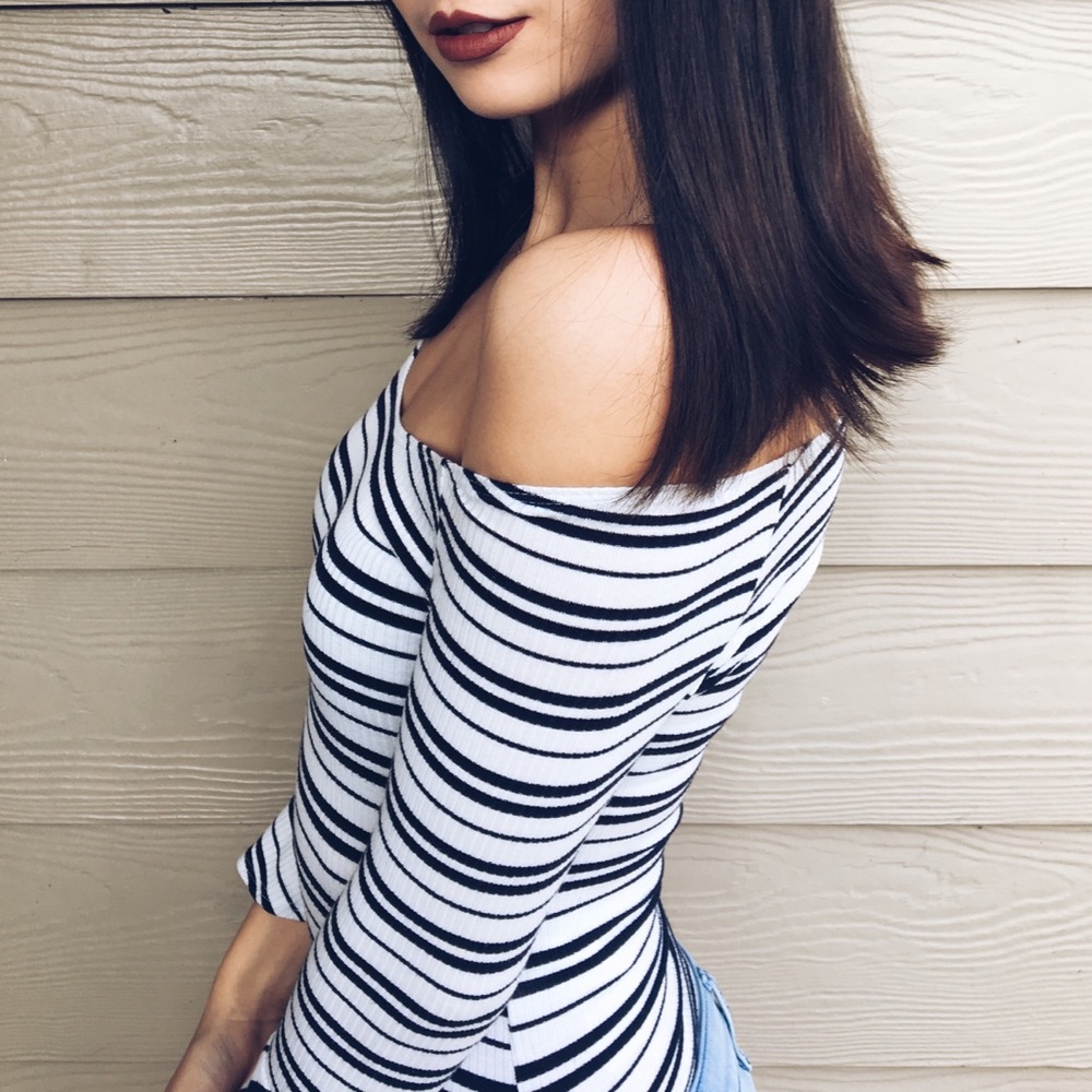 Striped bodysuit